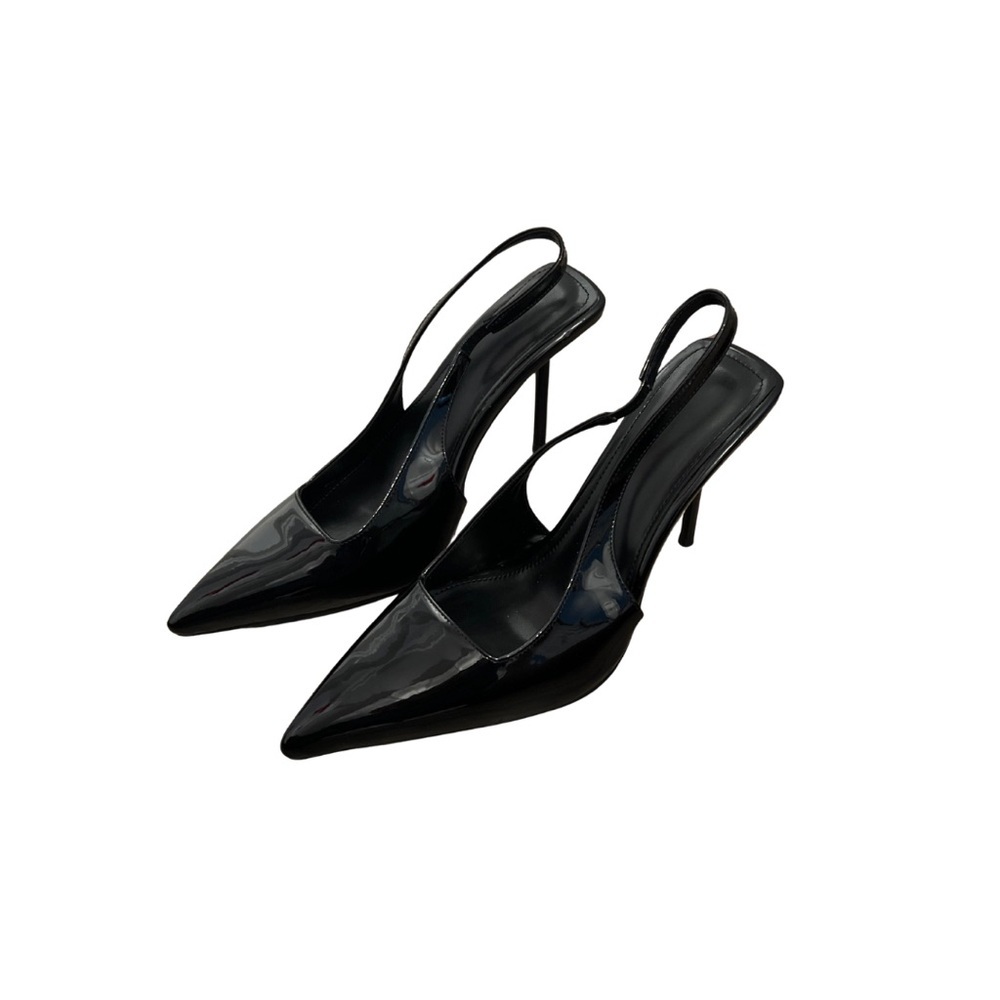 Elegant Black Slingback Heels 9